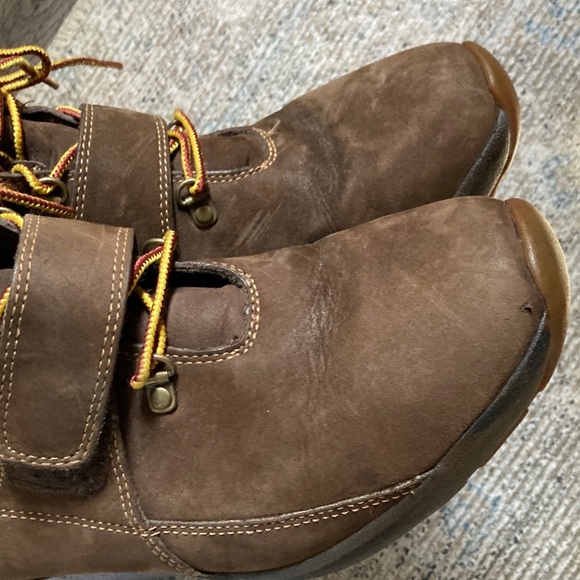 Timberland Brown Leather Lace Up Wedge Boots - Picture 4 of 7